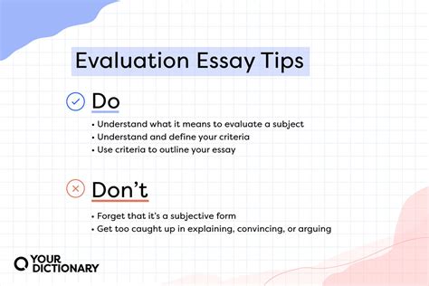 Evaluation Writing Tips