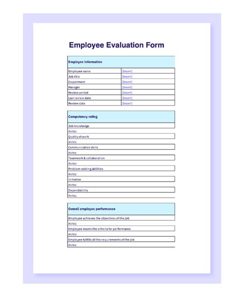 Evaluation Template