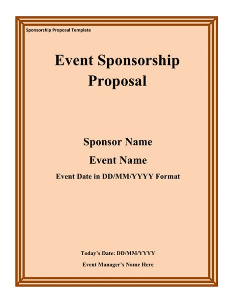 Event Sponsorship Proposal Template for Word