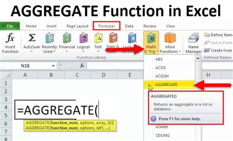 Excel Aggregate Function