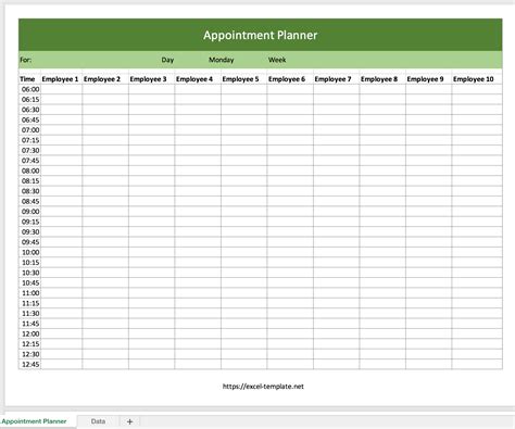 Excel Appointment Schedule Templates