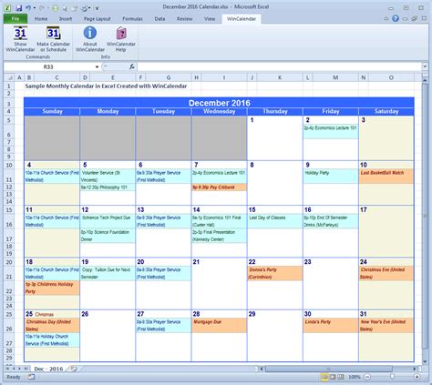 Excel Calendar Templates