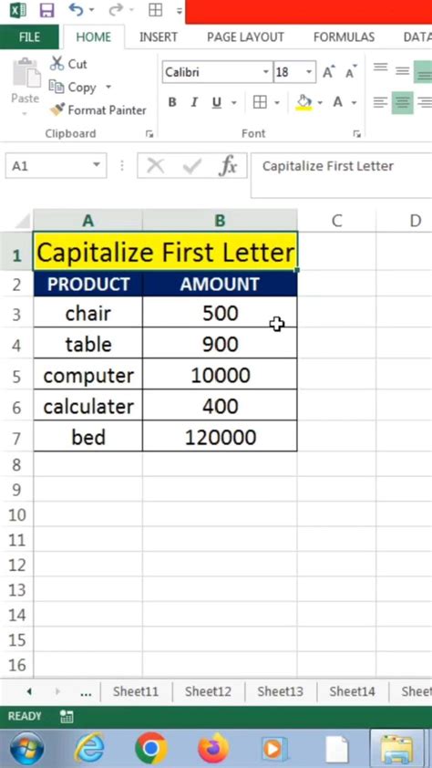 Excel Capitalization Tips