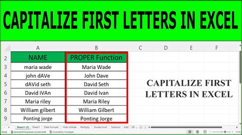 Excel Capitalization in Headings 2