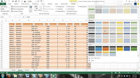 Excel Check Tables