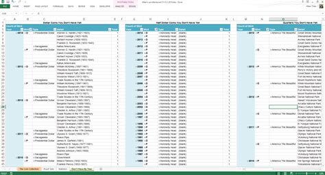 Excel Coin Inventory Template