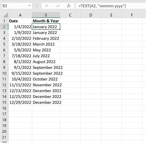 Excel Convert Date To Month And Year Example