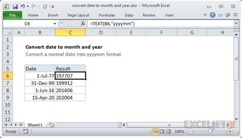 Excel Convert Date To Month And Year Tutorial