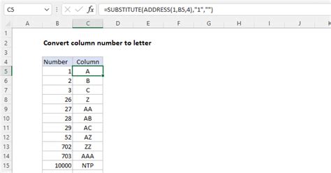 Excel Convert Number To Column Letter ADDRESS Function Method