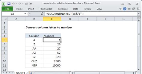 Excel Convert Number To Column Letter Formula Method