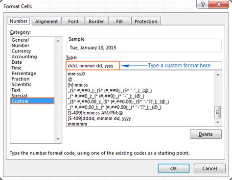 Excel Custom Date Formats