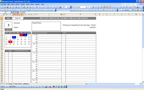 Excel Daily Planner Templates