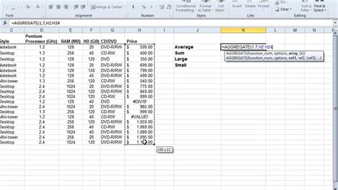 Excel Data Aggregation Example