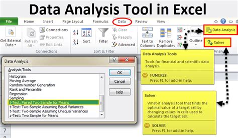 Excel Data Analysis Tools