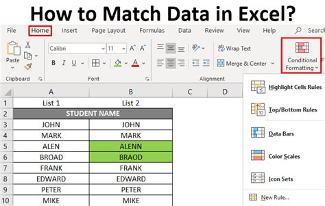 Excel Data Matching