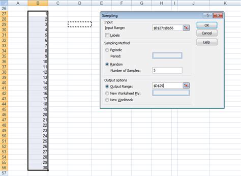 Excel Data Sampling