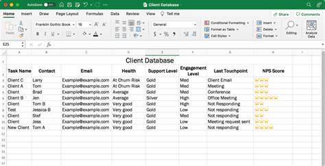 Excel Database Setup