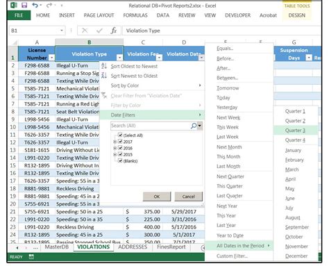 Excel Date Filter Result