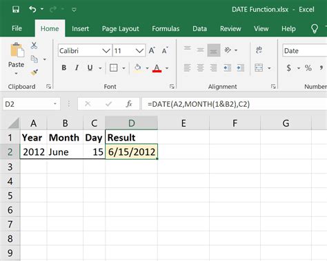 DATE Function in Excel