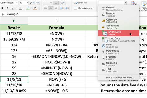 Excel Date Function Shortcuts