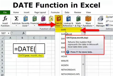 Excel Date and Time Functions Example 2