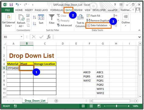 Excel Drop Down List Example 4