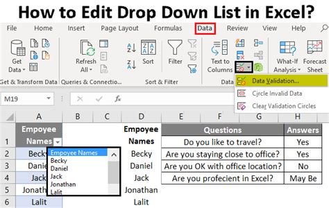 Excel Dropdown Issues 1