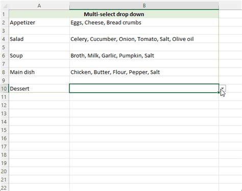 Excel Dropdown List Examples