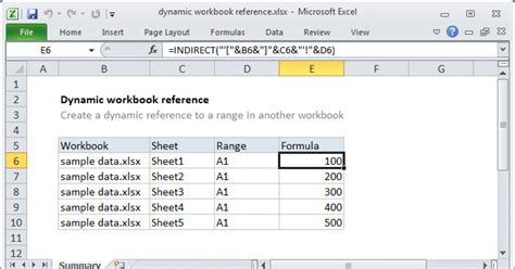 Excel Dynamic References Formulas Examples