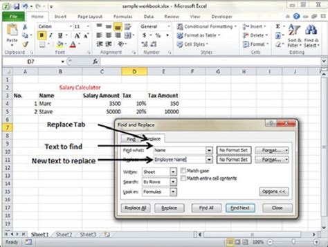 Excel Find Replace Matching Methods