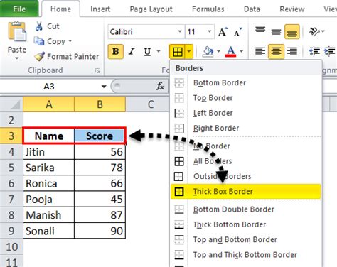 Excel Formatting Example 1