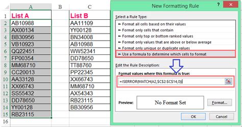 Excel Formula Not In Another Column