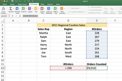 Excel Formulas IF and COUNTIF