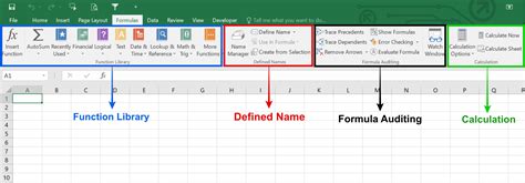 Excel Formulas Tab