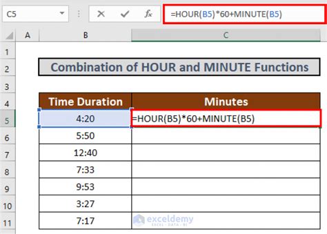 Excel HOUR MINUTE SECOND Functions