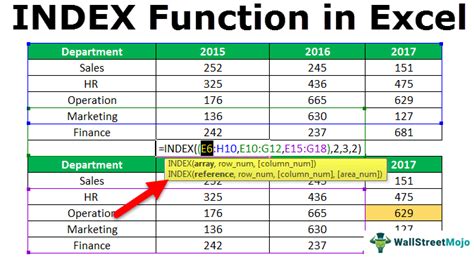 Excel Index Function Example