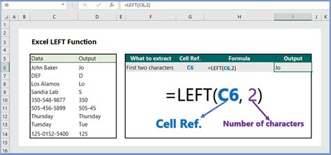 Excel LEFT Function Example