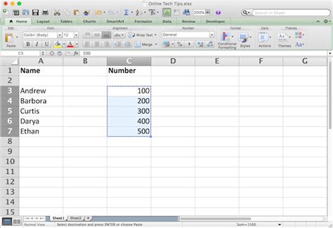 Excel Linked Cells Example 2