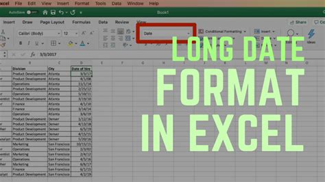 Excel Long Date