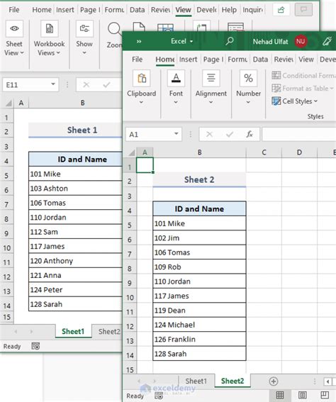 Excel Matching Data From Two Sheets