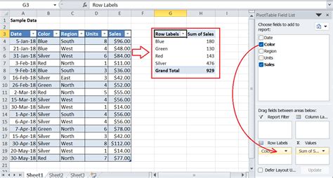 Excel Matching Data Pivot Table