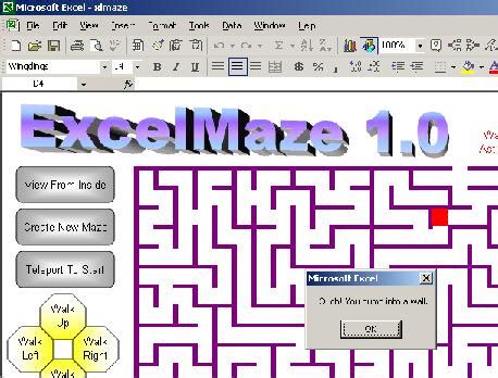 Excel Maze Game