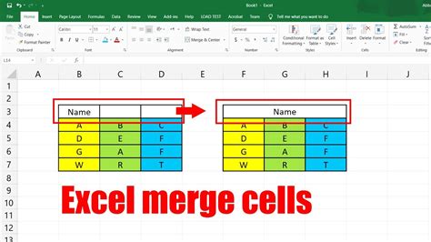 Excel Merge Cells Example