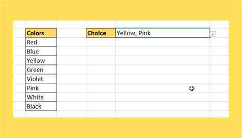 Excel Multiple Choice Options