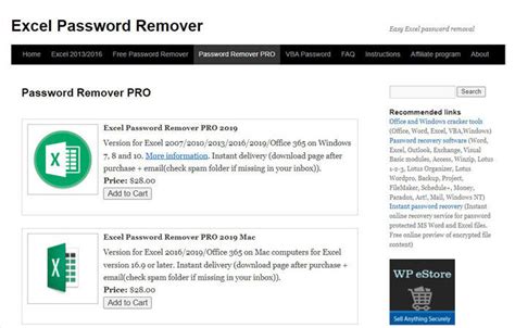 Excel Online password remover