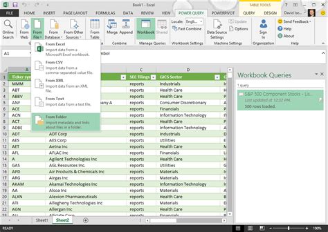 Creating a database using Excel's Power Query tool