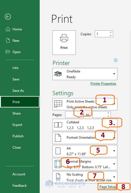 Check Excel's Print Settings