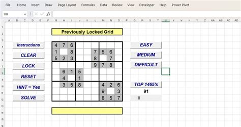 Excel Puzzle Game