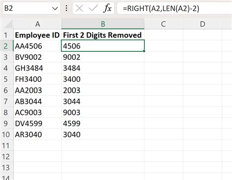 Excel Remove Digits from Right Example