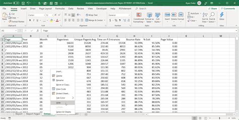 Example of an Excel Report